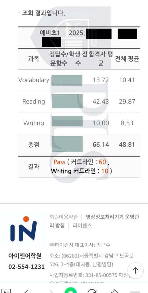 에디* Academy score report